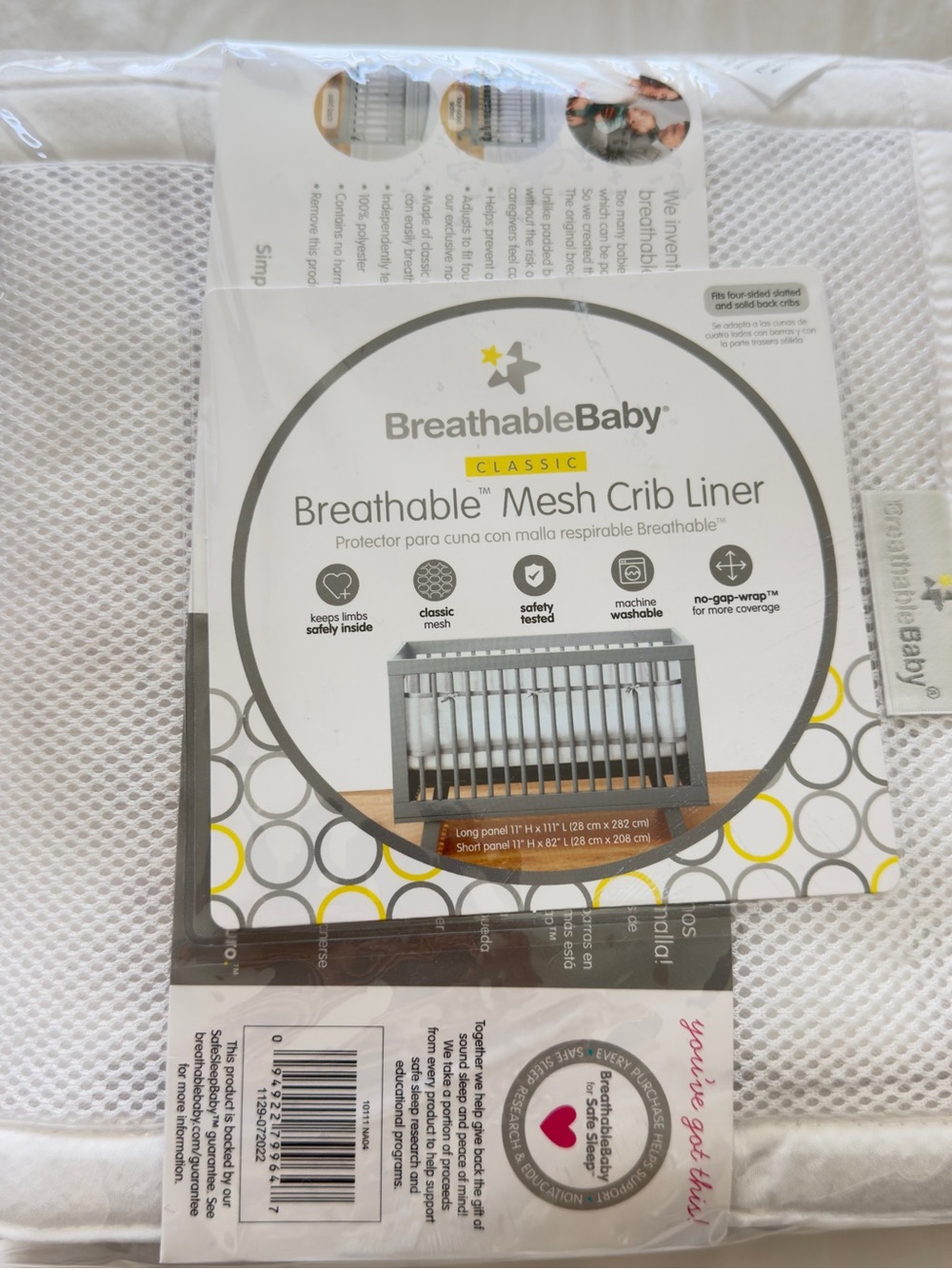 BreathableBaby Classic White Mesh Crib Liner